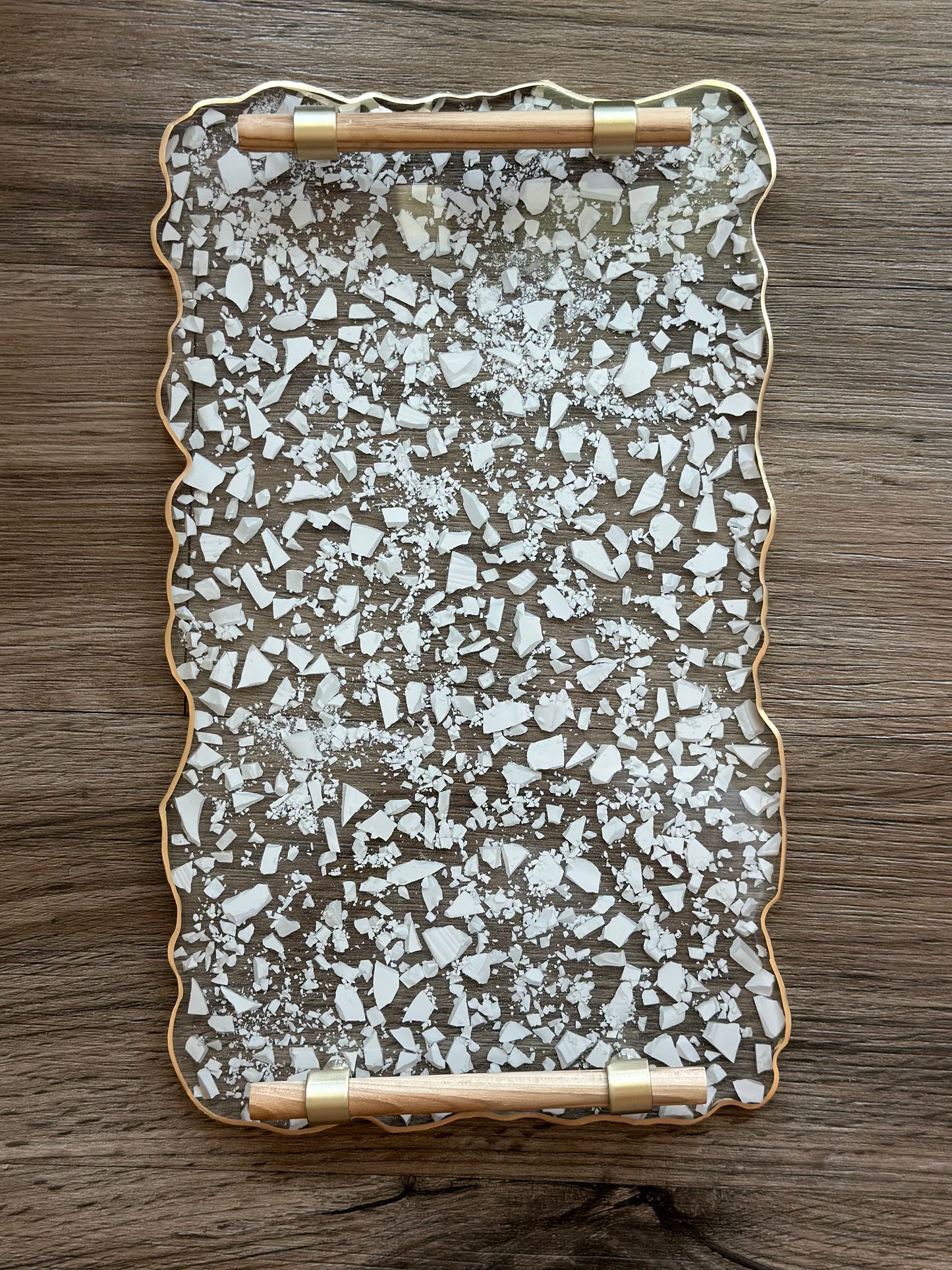 Wooden plate tray