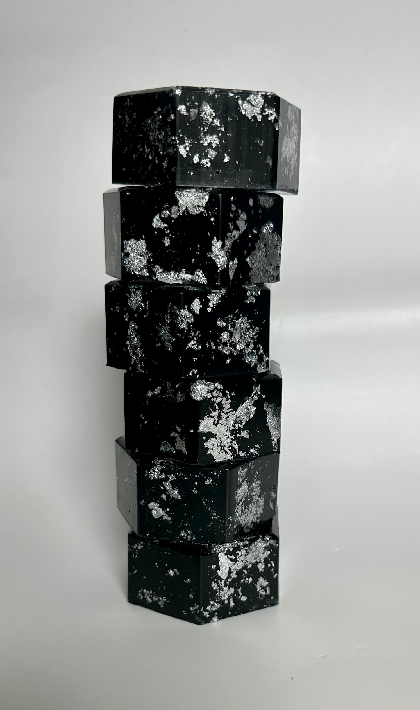 Black and Silver flaked napkin rings