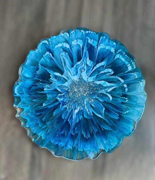 Blue flower tray