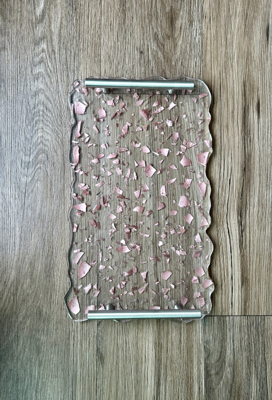 Rose Gold Wedding Glass Tray