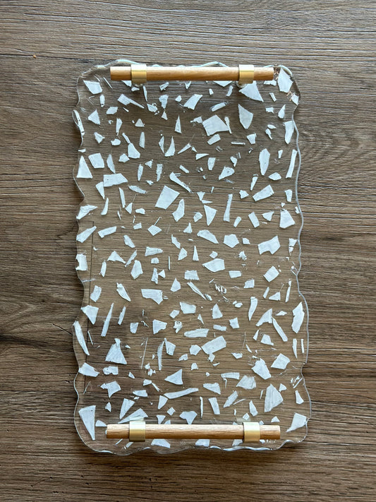 Wooden glass tray