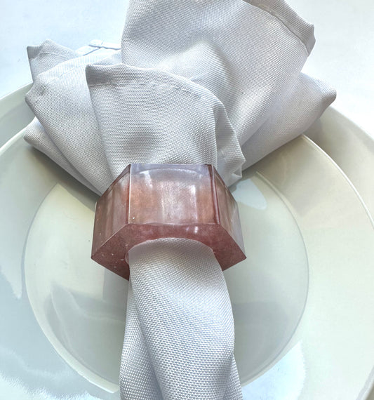 Hex Rose Gold napkin ring